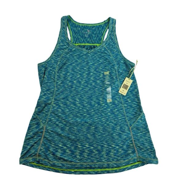 NWT TANGERINE Teal V-Neck Racer back Tank Top Space Dye Zipper Pocket Sz XXL 2XL - Picture 1 of 13